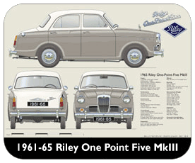 Riley One-Point-Five MkIII 1961-65 Place Mat, Small